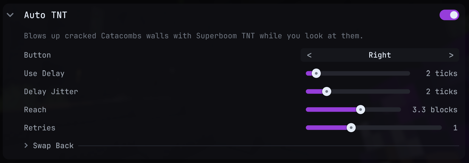 Auto TNT settings