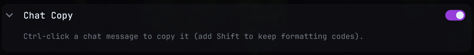 Chat Copy settings