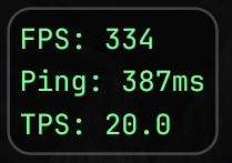Performance HUD on screen