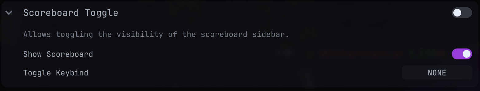 Scoreboard Toggle settings