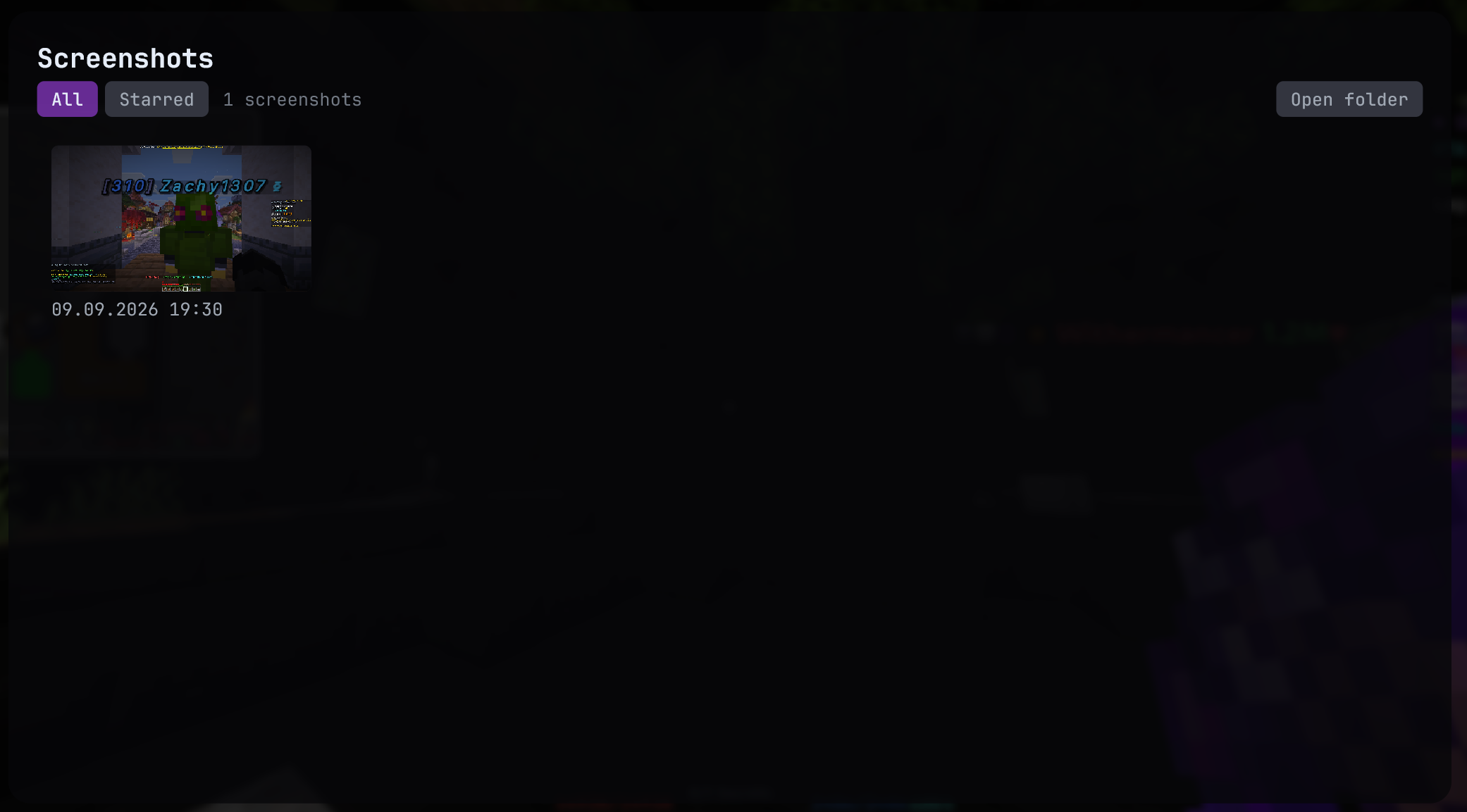 Screenshots gallery screen
